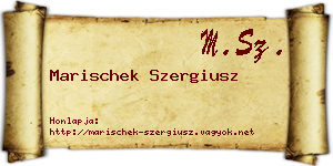 Marischek Szergiusz névjegykártya